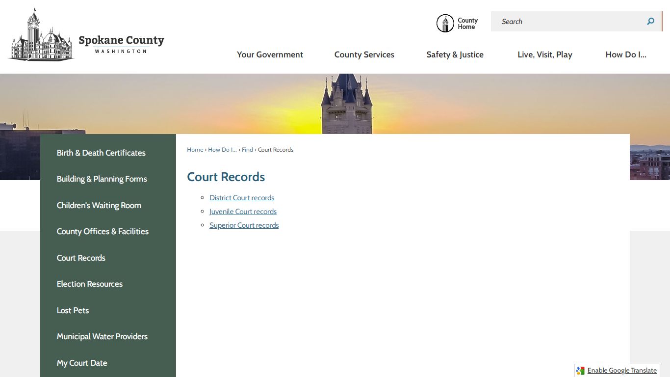 Court Records | Spokane County, WA